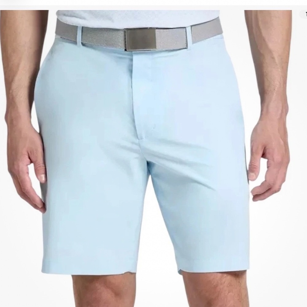 Walter Hagen Clubhouse Mens Golf Shorts Light Blue Flat Front W30 8 Inch Inseam